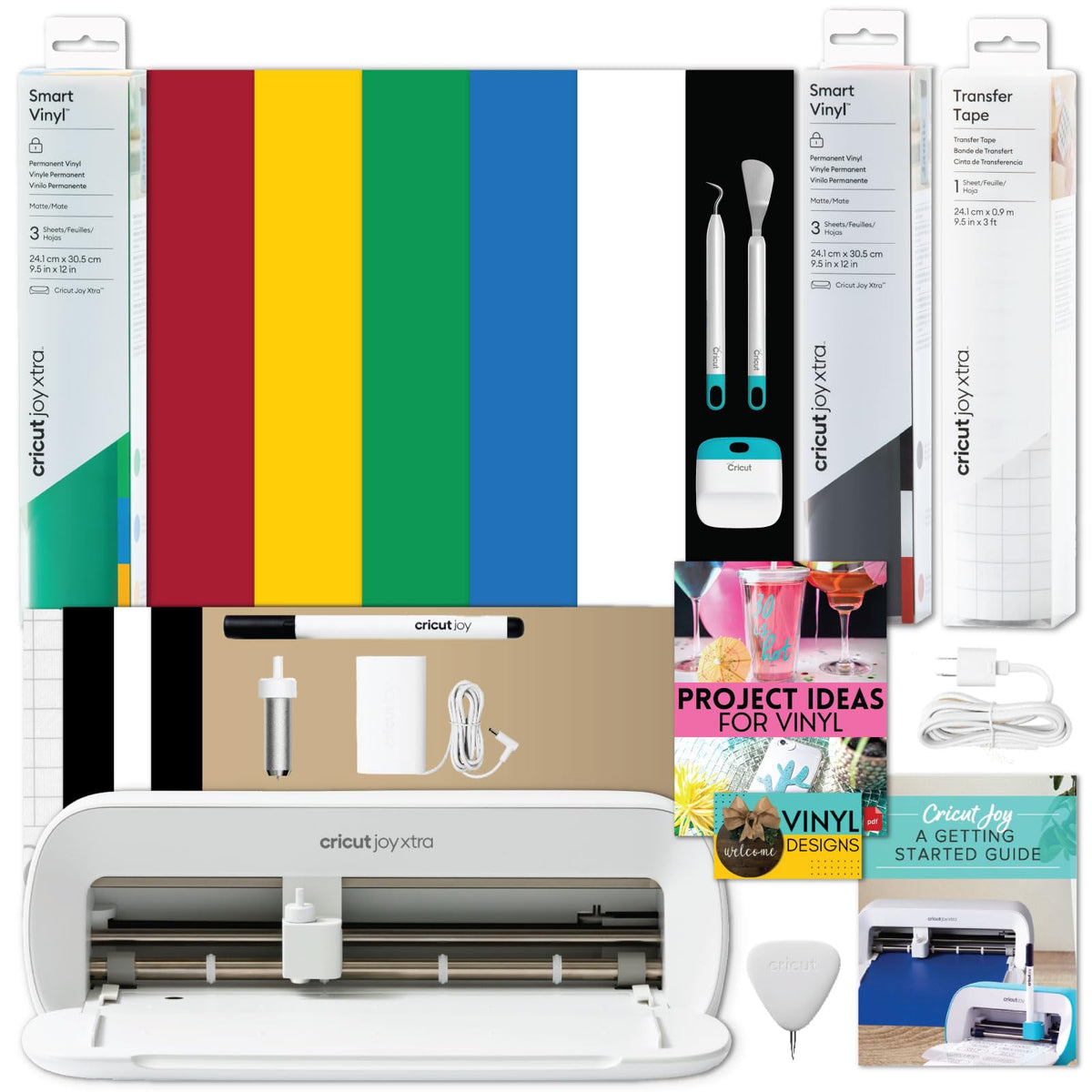 Cricut Joy Xtra Cutting Machine & Smart Vinyl Bundle - Complete DIY Kit for Labels & Decals
