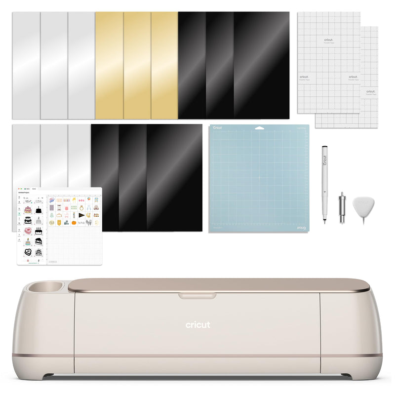 Cricut Maker 4 Smart Cutting Machine Bundle with 30 Design Images & Accessories - Seashell